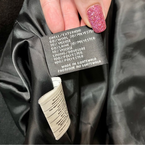 Via Spiga Black Wool Fit & Flare Skating Peacoat Dressy Winter Pea Coat XS 2 - Picture 10 of 10